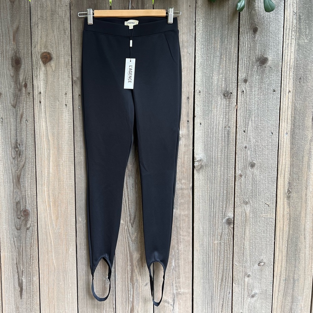 L’AGENCE Black Stirrup Leggings